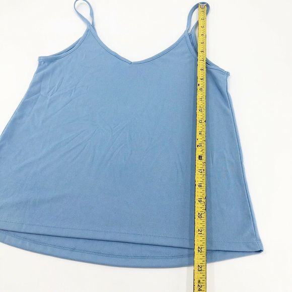 BP Women Top XS Blue Double V-Neck Tank Modal Blend Casual - Picture 3 of 6